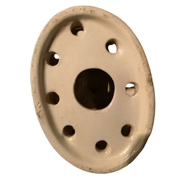 Vintage Flower Frog Ceramic Nude Woman Figurine 4.5" Off-White Glossy Art Deco - Picture 5 of 12